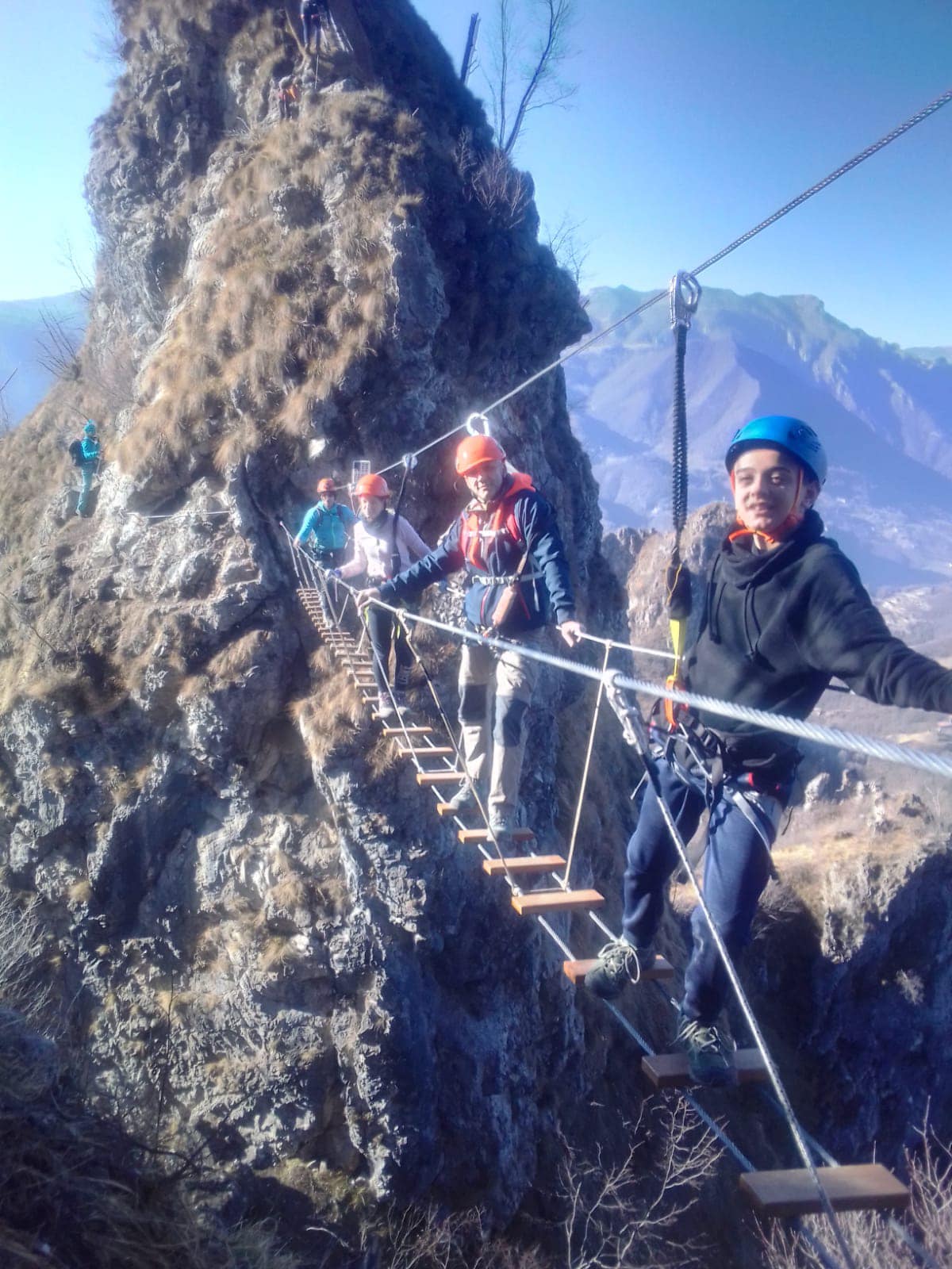 Il piccolo ponte tibetano della Corna Mària